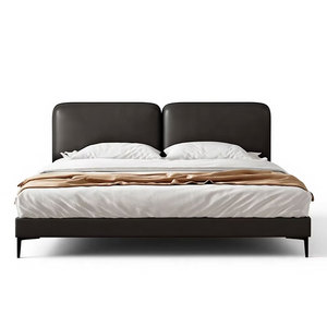 Italian Minimalist Genuine Leather Bedroom <b>Bed</b> King Size 1.8 Meters Large Size Function Storage Double <b>Soft</b> <b>Bed</b> Daheiniu <b>Frame</b> D - Product Image 4