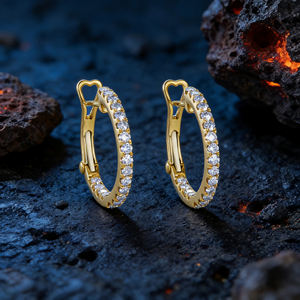 Pendientes de Aro con Diamantes Cultivados en Laboratorio de Corte Brillante de 0.78ct, Chapados en Oro de 14K, Certificados por IGI, de Lujo para Hombres y Mujeres, Regalo para Bodas y Fiestas, VS - Product Image 3