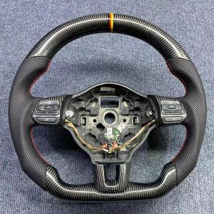 <span class=keywords><strong>Volante</strong></span> Deportivo Personalizado de 3 Radios en Fibra de Carbono y Cuero Modificado para Modelos VW Scirocco Golf R 5/6/7 MK5/<span class=keywords><strong>MK6</strong></span>/MK7 <span class=keywords><strong>Gti</strong></span> Passat CC Jetta - Product Image 4