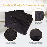 Boîte de rangement carrée avec fenêtre transparente, poignée solide, panier de rangement pliable en tissu