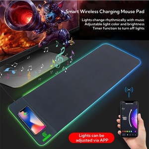 OEM Smooth Surface Waterproof Keyboard Pad RGB Gaming Mousepad Wireless Charging Desk Mat Gaming <b>Mouse</b> Pad with Phone Charger - Product Image 2