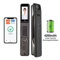Cerradura Inteligente Tuya con Reconocimiento Facial 3D, WiFi, 9 en 1, Biométrica, Huella Dactilar, Timbre, Aleación de Aluminio, Control por Aplicación, Seguridad en la Nube
