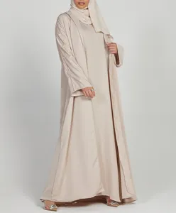 低価格の女性の女性のローブイスラムプラスサイズのスーツしわ防止カフタンドレス