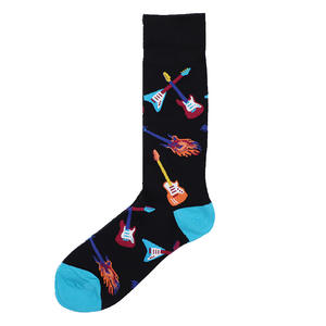 Chaussettes en coton respirant Happy Fashion pour hommes avec bas tricoté à motif de guitare - Product Image 3