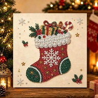 Kit de peinture diamant 5D DIY Noël Perle Diamant, toile imprimée, décoration murale de vacances, cadeau