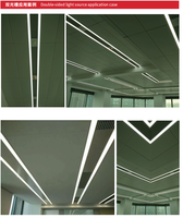Rail de plafond en aluminium intégré avec double fente pour éclairage, système de ventilation AC, d'extincteurs et de détecteurs de fumée