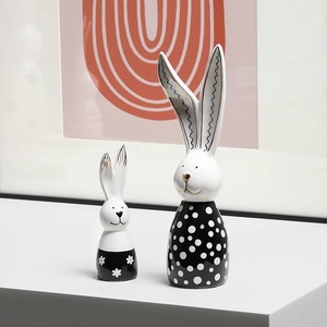 Pasen Konijntje Decoraties Easter Vakantie Decoraties Woonkamer Wijn Koeler Tv-Standaard Desktop Cartoon Kunst Hars Decoraties - Product Image 4