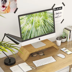 الخيزران حامل الكمبيوتر الخيزران أعلى مكتب الكمبيوتر رصد ارتفاع قابل للتعديل حامل - Product Image 1