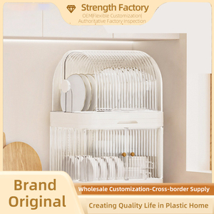 Mở cửa + vỏ sò cống giá lưu trữ dao kéo drainable Tủ Khay lưu trữ hộp nhựa khay đồ dùng nhà bếp bồn rửa lưu trữ - Product Image 3