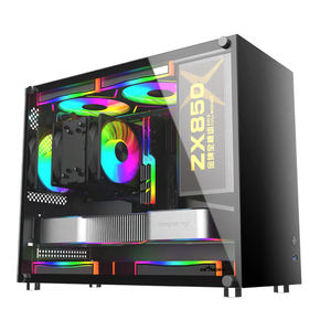 Caja de escritorio ITX/MATX con garantía de calidad directa de fábrica OEM <span class=keywords><strong>PC</strong></span> de metal de <span class=keywords><strong>Torre</strong></span> media portátil compacto lateral <span class=keywords><strong>transparente</strong></span> multicolor - Product Image 3
