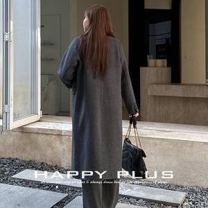 เสื้อสเวตเตอร์ถักหลวมสำหรับผู้หญิง Runqi สีเทา ไซส์ใหญ่ คอกลม ติดกระดุม ป้องกันการเป็นขุย ชุดสวยหรู - Product Image 3