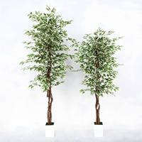 Usine de feuilles de banian artificielles avec pots, plantes artificielles, décoration, faux arbre décoratif, plantas artificiales para interior