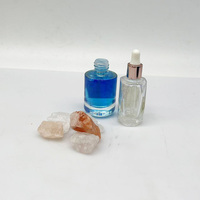 Flacon d'huile essentielle en verre transparent de haute qualité, nouveau style, 20 ml, avec compte-gouttes, bouchon rose doré, récipient pour sérum