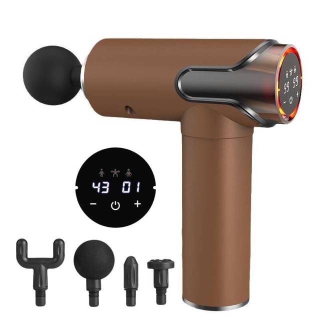 Hot Selling Professional Electric Deep Tissue Muscle Percussion Fascia Massage Gun 4 Heads 1500mAh Battery Timing Control New