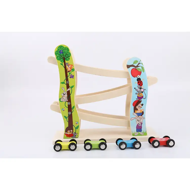Jogo de Corrida de Carro Do Bebê Brinquedo Educacional Montessori Crianças Classificador Forma De Madeira Brinquedo Para Crianças