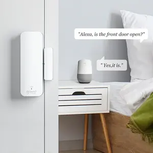 Gosund Tuya Sensor Alarm pintu pintar, detektor tertutup terbuka, aplikasi hidup pintar Sensor jendela WiFi bekerja dengan Google Home