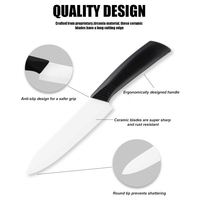 Ensemble de couteaux à fruits portables en céramique Pocket Chef, lames en bois noir et blanc de 6 pouces, couteaux d'office de cuisine écologiques, compatibles lave-vaisselle