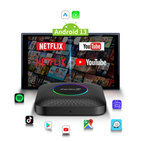 Boîte AI Carlinkit Carplay tout-en-un, boîte AI pour voiture Android 13 4G+64G, Carplay sans fil, Smart Ai Tv Car Play pour Netflix YouTube