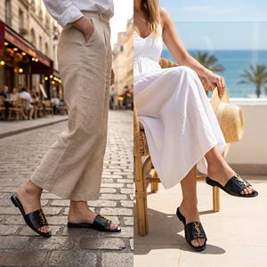 Chaussures élégantes pour femmes en cuir véritable, antidérapantes, en cuir de vachette souple, respirantes et confortables pour le printemps et l'extérieur - Product Image 2