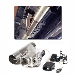 Puntas de escape de doble salida de doble pared plateadas de acero inoxidable de alta calidad para coche con controlador - Product Image 4