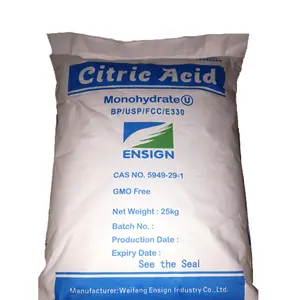 Acid Citric Price China Manufacturer Food Additives Powder Plant 25Kg Bag Food Grade Anhydrous Monohydrate Citric Acid