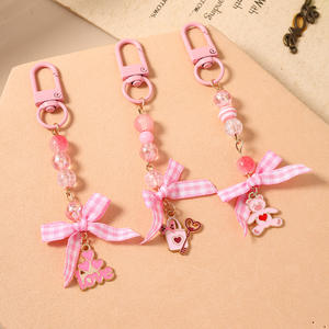 Nuevo Llavero de Moda para Bolso, Ligero, de Aleación de Zinc con Cuentas en Forma de Corazón, con Lazo y Oso, para Decoración de Bolsos - Product Image 3