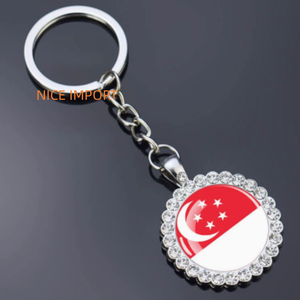 Llavero de flor con diamantes de imitación de la bandera de <span class=keywords><strong>Seychelles</strong></span>, superventas, para mochila, decoración de llaves, colgante para cartera, recuerdo de viaje - Product Image 3