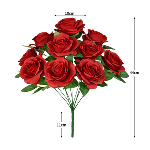Ramo de Rosas de Seda Dongchen Crafts, 10 Cabezas, 10 cm de Diámetro, Decoración para Bodas, Accesorios de Fotografía, Decoración del Hogar - Product Image 5