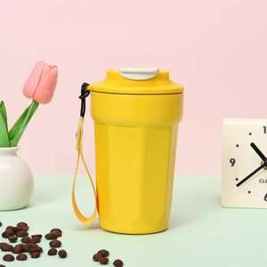 Stainless Steel Octagonal Coffee <b>Mug</b> 316 Vacuum <b>Insulated</b> Portable Cup With Carrying Strap For Travel And Home Use - Product Image 2