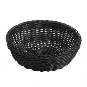 ตะกร้าเก็บขนมปังพลาสติกสีดำแบบสาน ขนาด 10 นิ้ว - Product Image 2