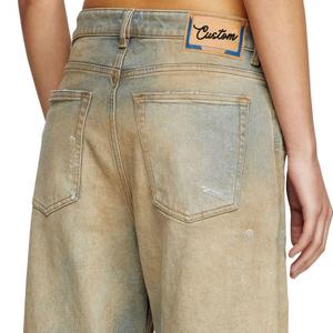 Vaqueros Anchos de Moda Urbana Vintage, Cintura Alta, Estilo Casual Bordado, Transpirables, Lavado Desgastado, con Logotipo - Product Image 2