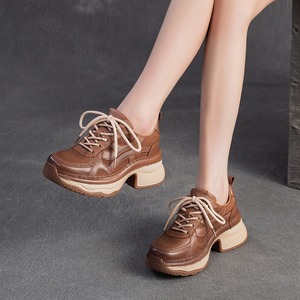 Retro casual chunky lace-up sports <b>flats</b> versatile fashionable comfortable and lightweight women's shoes - Product Image 4