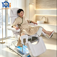 Lit de traitement gynécologique électrique à 2 moteurs, repose-pieds réglables, lumière LED pour salle d'examen gynécologique hospitalière