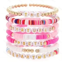 Bracelets en perles d'argile polymère colorés personnalisés 2025, ensemble de bracelets empilables inspirés des fans de Taylor