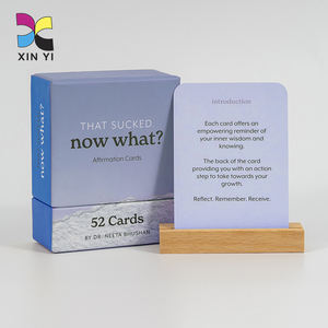 Jeu de cartes d'affirmation positive pour la <span class=keywords><strong>santé</strong></span> mentale quotidienne avec impression personnalisée et support en bois - Product Image 1