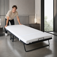 Lit pliant moderne en métal pour bureau, hôtel, appartement, taille Queen ou Full, facile à manipuler, structure durable avec revêtement en poudre, idéal pour chambre à coucher