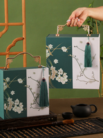 Nouvelle boîte cadeau de style chinois, boîte d'emballage portable de haute qualité en vert, boîte rétro exquise à poignée pour cadeaux souvenirs