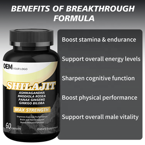 Cápsulas de Shilajit al por Mayor OEM con Ashwagandha y Panax Ginseng, Potenciador de Energía, Mejora la Fuerza Masculina, Suplementos Herbales para el Cerebro - Product Image 2