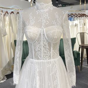 Jancember LSSG042 Ilusión Formal Cuello alto Nupcial A-line Vestidos de novia - Product Image 1