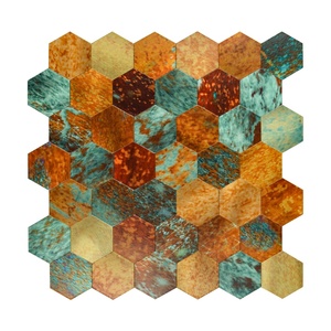 Hexagon Retro Bronze Peel and Stick Aluminum Mosaic <b>Tile</b> <b>Backsplash</b> - Product Image 1