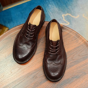 Leather Men Soft Casual Oxford <b>Flat</b> Shoes with Laces Suitable for Business Formal Wear and Versatile for Various Occasions - Product Image 3