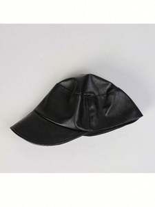 Nouvelle Arrivée Automne Hiver Femme Chapeau Plat en Cuir PU Tendance Mode Décontracté Couleur Unie Casquette de Baseball Pliable - Product Image 6