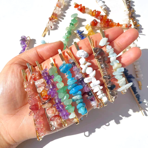 Prix de gros 7cm améthyste quartz fumé pince à cheveux en cristal pour bijoux - Product Image 2