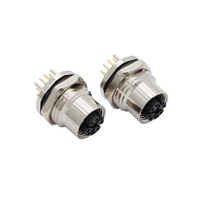 Connecteur M12 étanche pour automobile, 4 broches, femelle, avec câble de codage pour panneau avant, prise de capteur circulaire, montage sur circuit imprimé