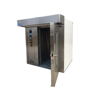Four rotatif à 64 32 plateaux, <span class=keywords><strong>gaz</strong></span>, électrique, grand four rotatif à grille pour boulangerie en vente, four industriel de boulangerie, cuisson de miche de pain - Product Image 1