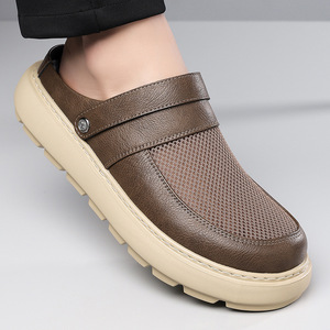 Mules para Hombre, Verano, Malla Transpirable, Estilo Casual, Color Marrón, Suela Suave, Estilo Deportivo para Exteriores - Product Image 1