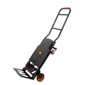 Uni-Silent 130kgs Folding Portable 2 IN 1 Luggage Cart Wheel Foldable Trolley Retractable Handle Platform Hand Truck ZH130-FHT