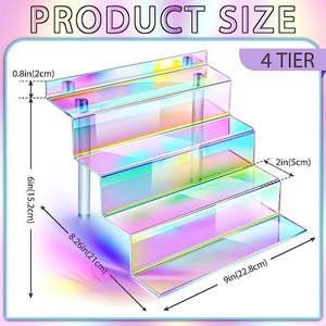 Exhibidor Acrílico Transparente de 4 Niveles con Logotipo Personalizado e Impresión Serigráfica para Organizador de Perfumes - Product Image 6