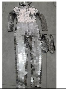 Combinaison miroir scintillante, boule <span class=keywords><strong>disco</strong></span>, paillettes sexy, costume de scène pour homme, danse - Product Image 4
