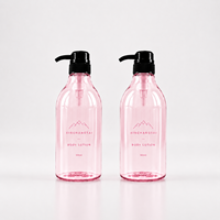 Bouteille Pompe Distributrice de Lotion en Plastique PET Transparente de 500 ml pour Shampoing et Après-Shampoing, Emballage Vide pour Savon, Idéale pour la Décoration de Salle de Bain - Vente en Gros